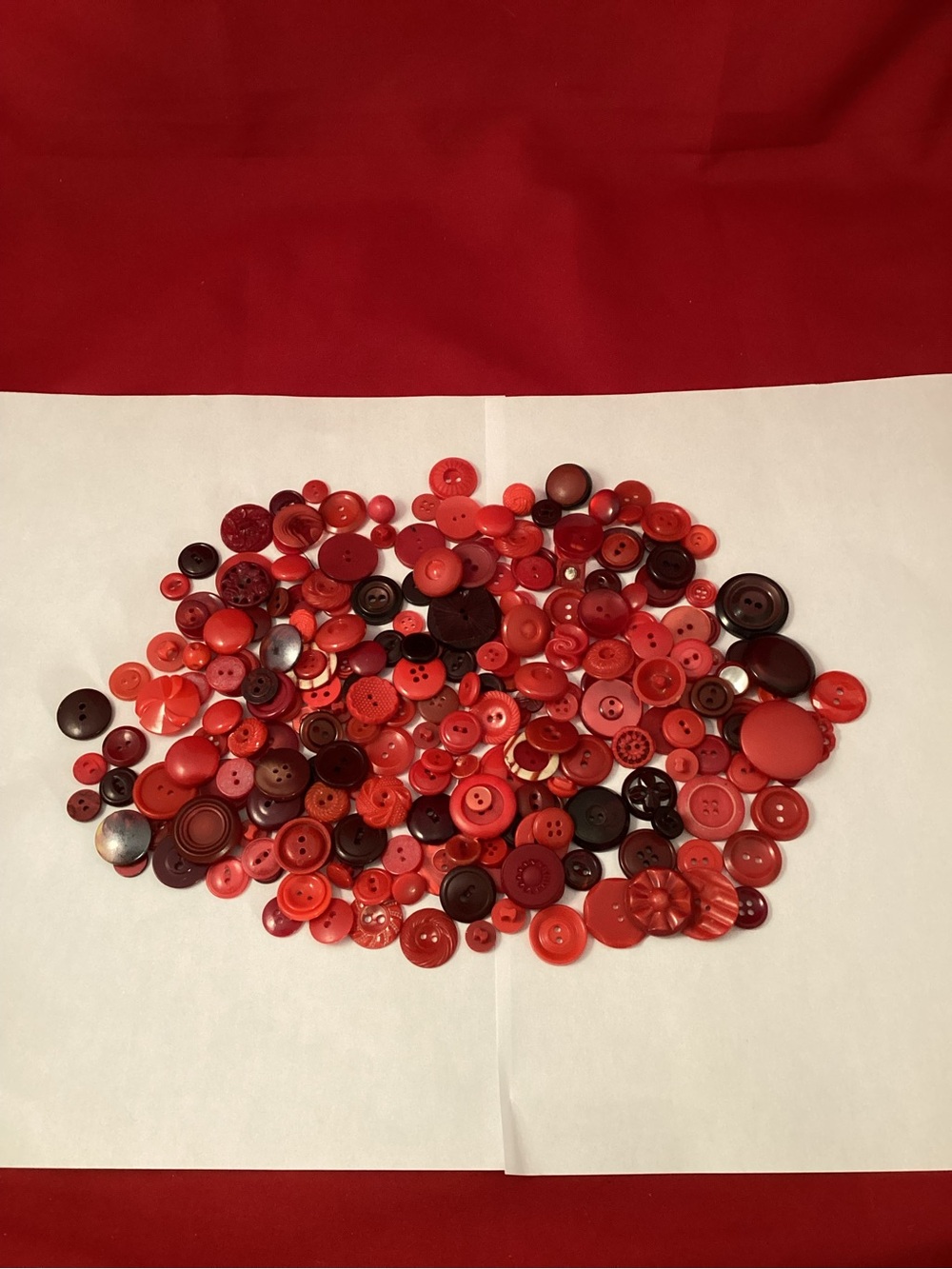 158 grams of Red Assorted Sewing Buttons Mix